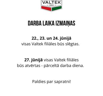 Darba laika izmaiņas vasaras saulgriežos